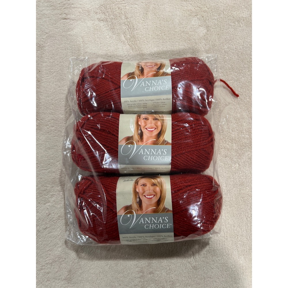 Vanna's Choice Lion Brand Yarn 6 Skeins Lot Brick 133 Medium#4 New Acrylic 65103